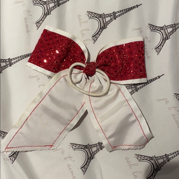 🎀red sparkly bow hair tie 🎀 - Picture 2 of 2